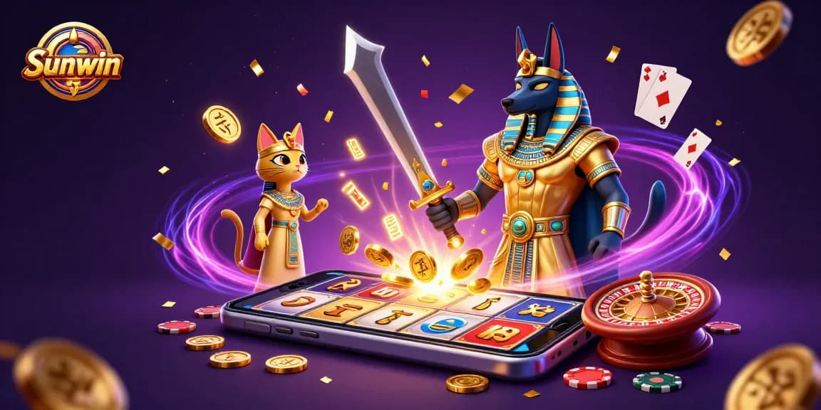Engage with Sunwin slot games featuring charismatic characters and vibrant casino elements.