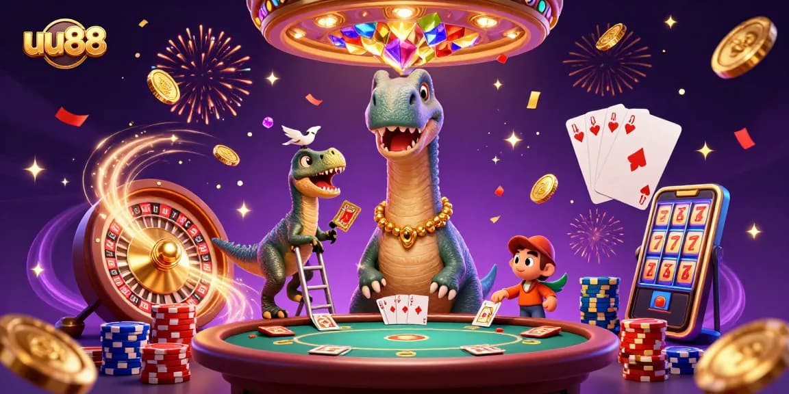 Experience exciting gameplay at uu88 with lively characters and casino elements.