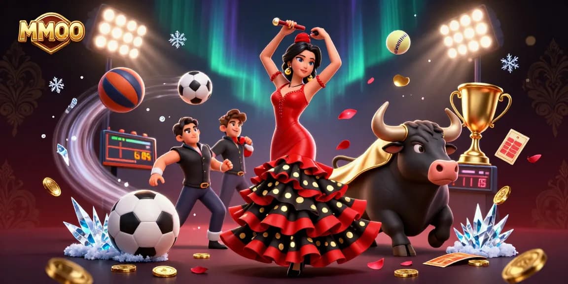 Experience the excitement of gaming with MMOO, featuring dynamic sports elements and vibrant 3D visuals.