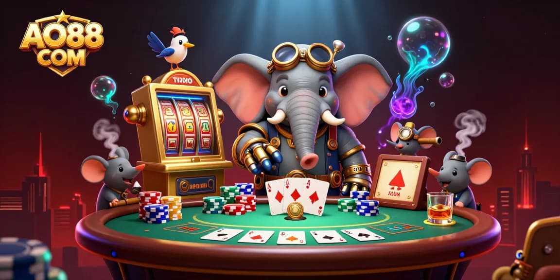 Spin the golden slot machine at AO88 COM while enjoying the vibrant casino atmosphere.