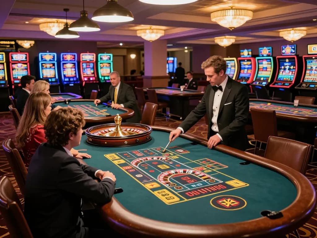 Players at f8betz roulette tables celebrating wins in an elegant casino atmosphere