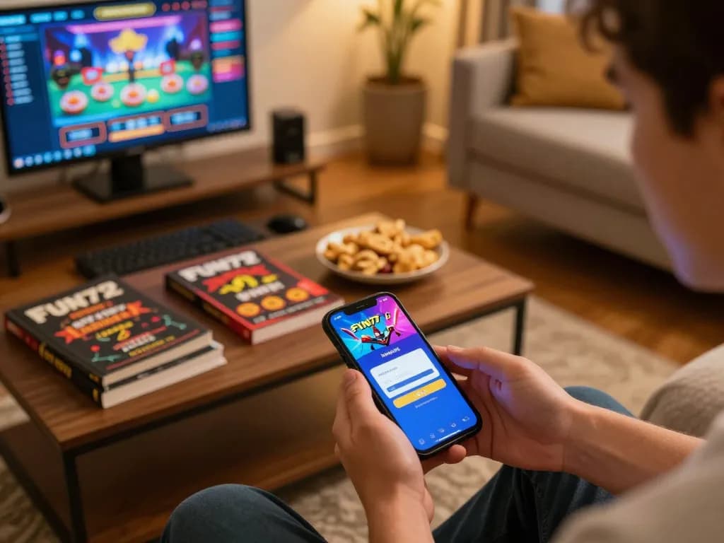 Signing into fun79 for an engaging online gaming experience at home
