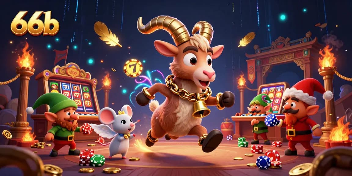 Experience dynamic gaming action at 66b with Krampus, angel mouse, and mischievous gremlins.
