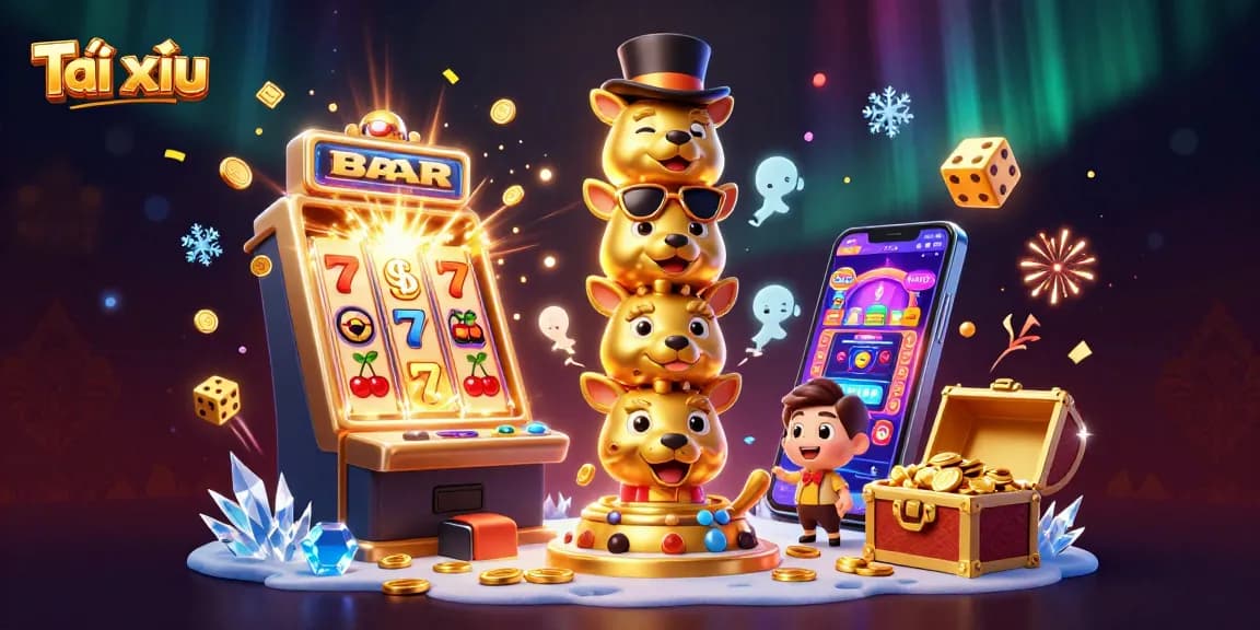 Engage with Tài xỉu in a vibrant 3D casino world filled with dynamic game elements and rich visuals.