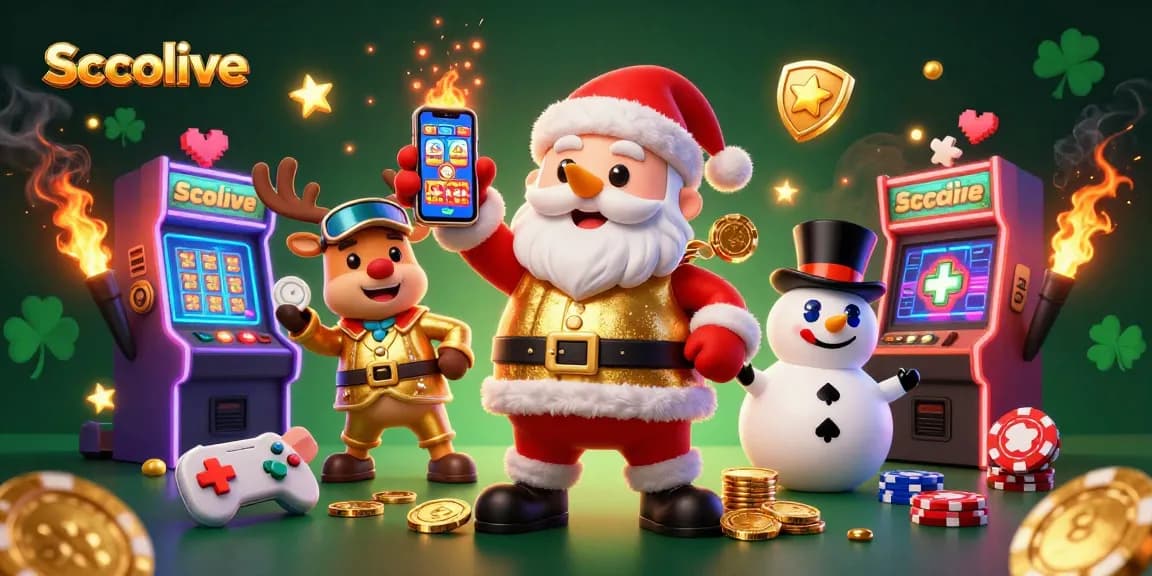 Experience high-stakes action with Socolive, showcasing a festive casino scene complete with jackpots and colorful elements.