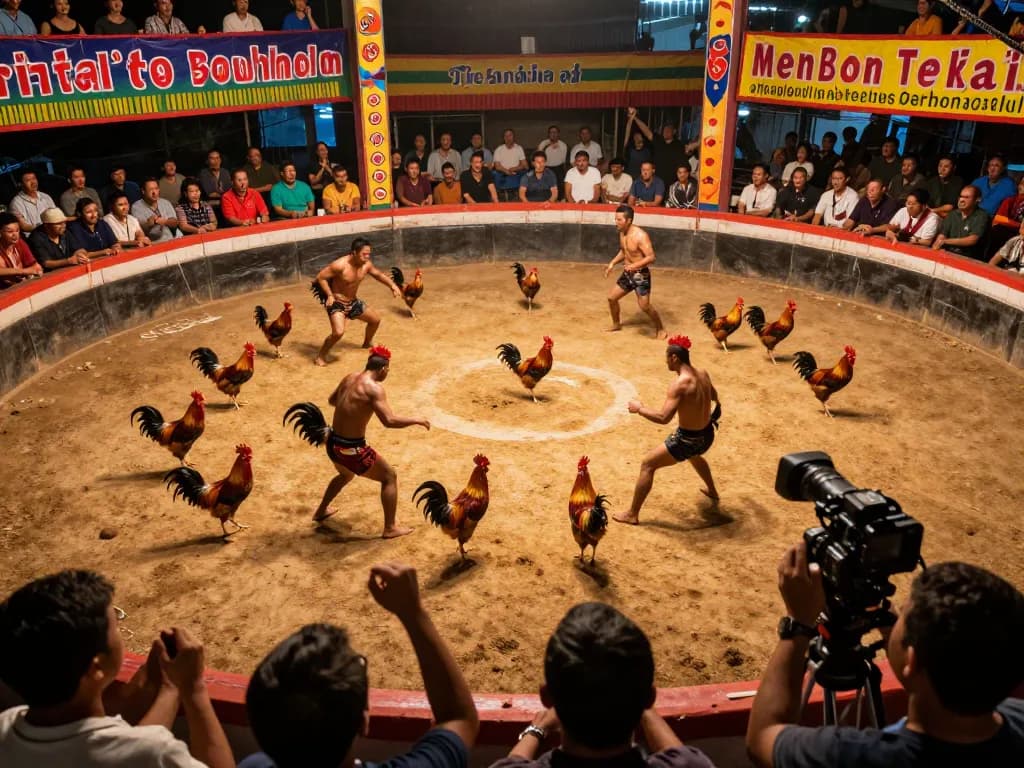 Exciting live video đá gà tonhon match showcasing intense competition in a lively arena.