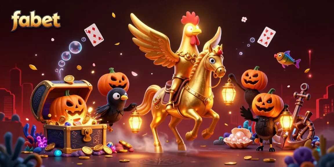 Experience fabet's gaming thrill with a vibrant 3D casino scene featuring unique characters and dynamic elements.