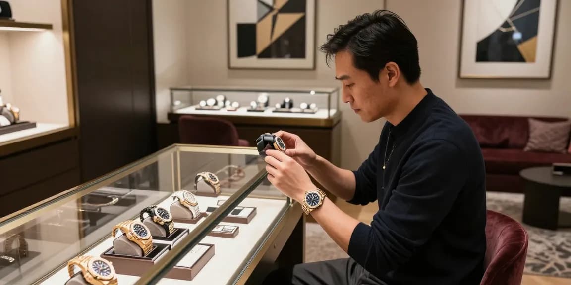 Explore premium replica watches in an elegant boutique showcasing luxury timepieces.