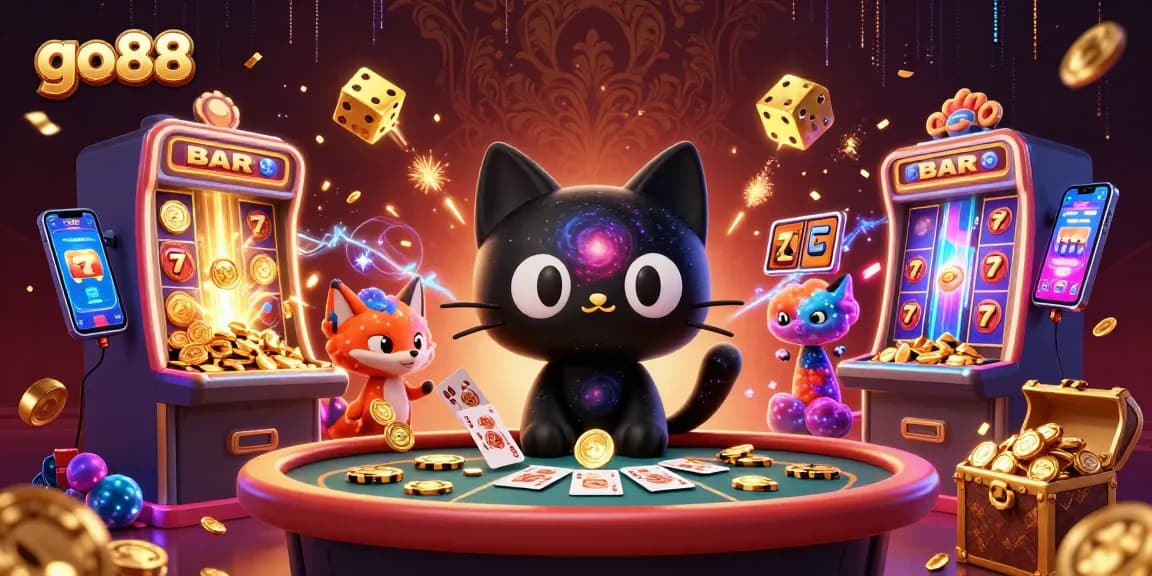Experience the excitement of go88 casino with vibrant cosmic slots and animated characters.