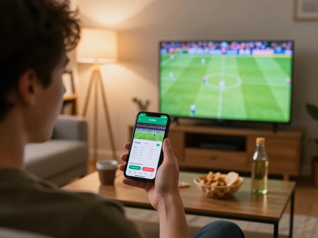 Socolive app user engaging in dynamic sports betting while watching football live.