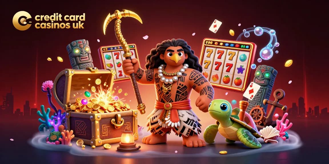 Players enjoying credit card casinos uk with exciting slot games and vibrant 3D illustration.