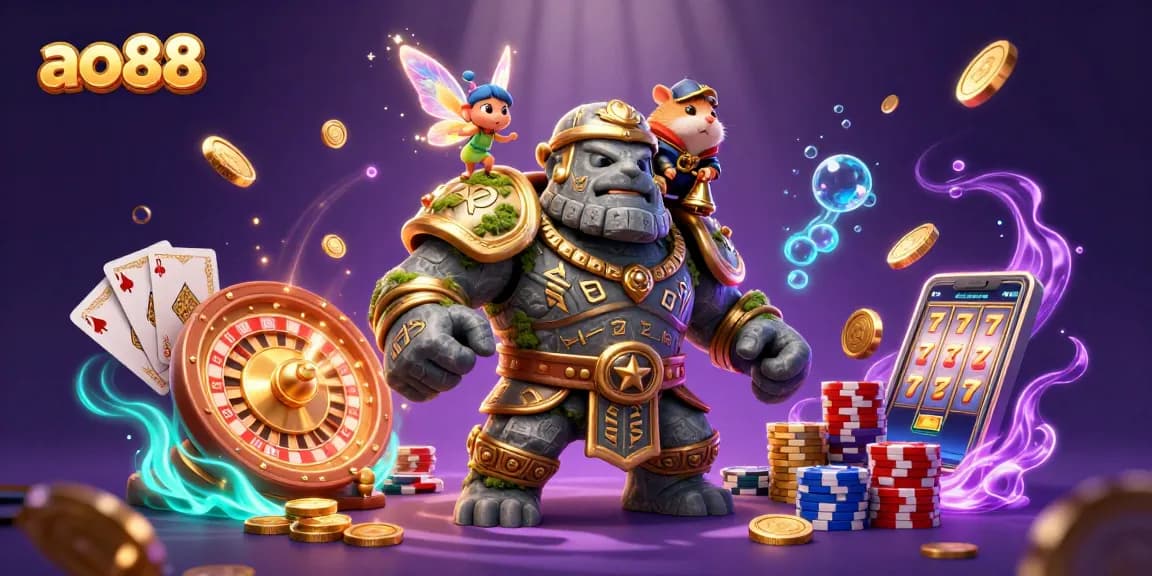 Play and win at ao88 with magical characters and vibrant casino elements.