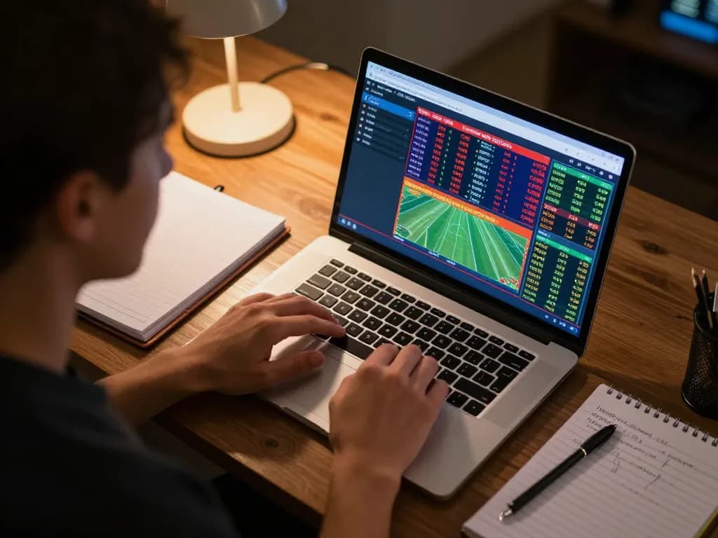 Engaged bettor analyzing Keo nha cai 5 odds during a focused online session.