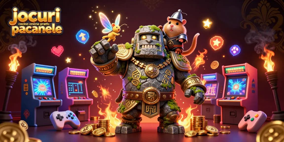 Joacă jocuri casino online gratis pacanele într-o ilustrație 3D captivantă cu personaje fantastice.