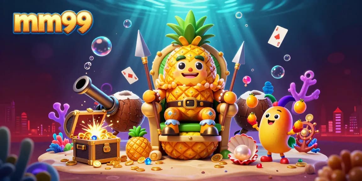 Experience the exhilarating mm99 beach casino with lively characters and vibrant elements.