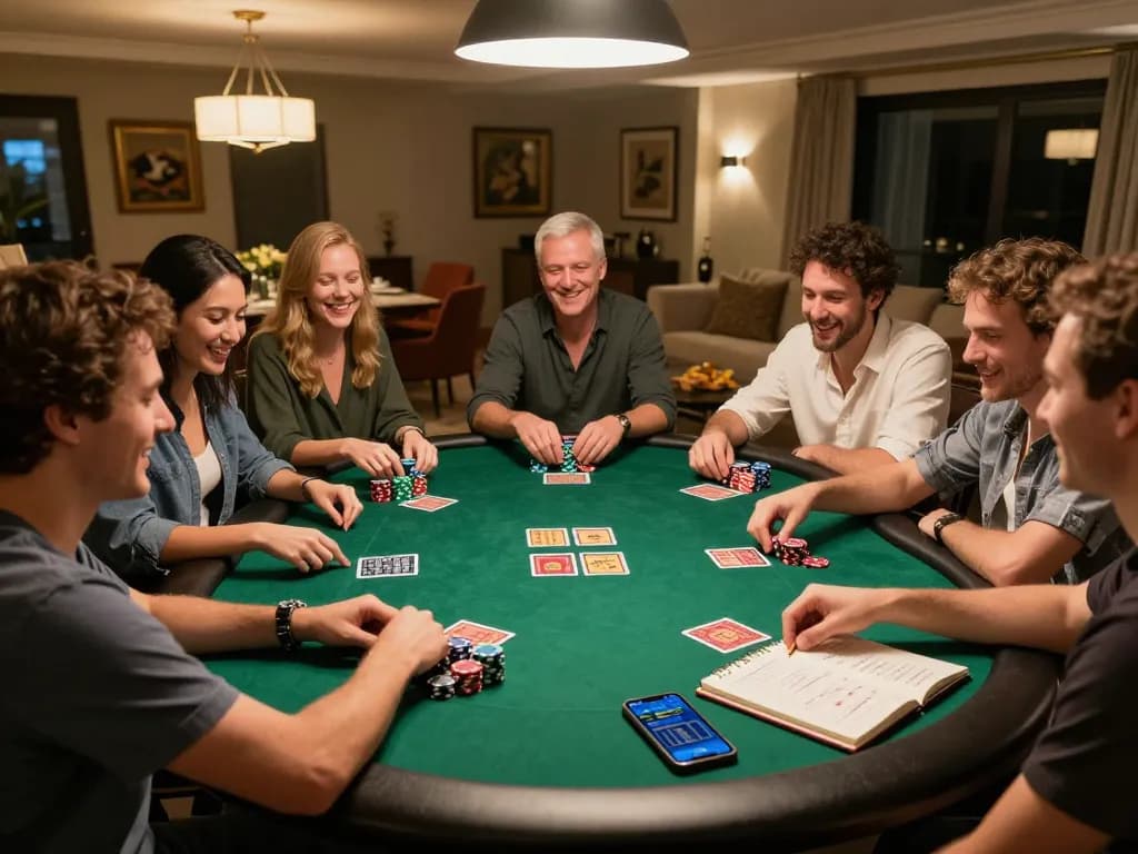Friends enjoying a lively game of poker at home demonstrating 3win strategies and social gaming.