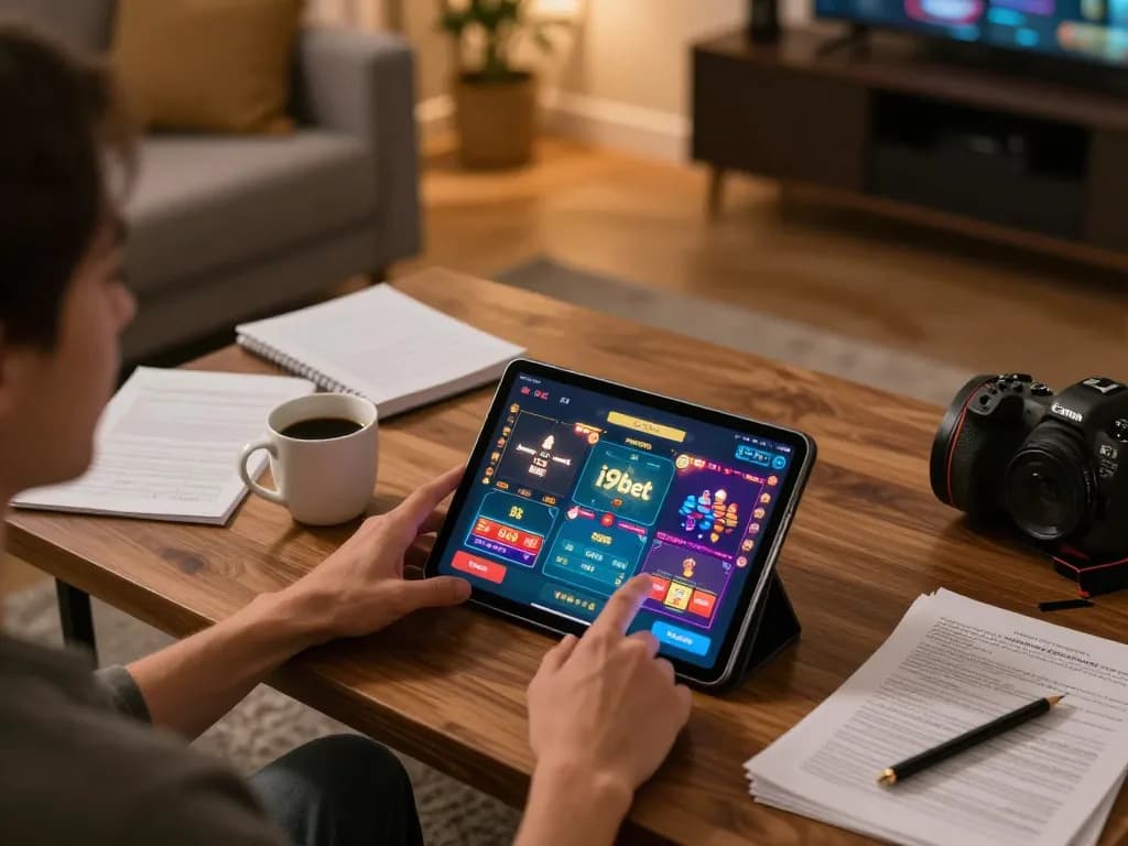 Using the i9bet app on a tablet for exciting home gambling experience