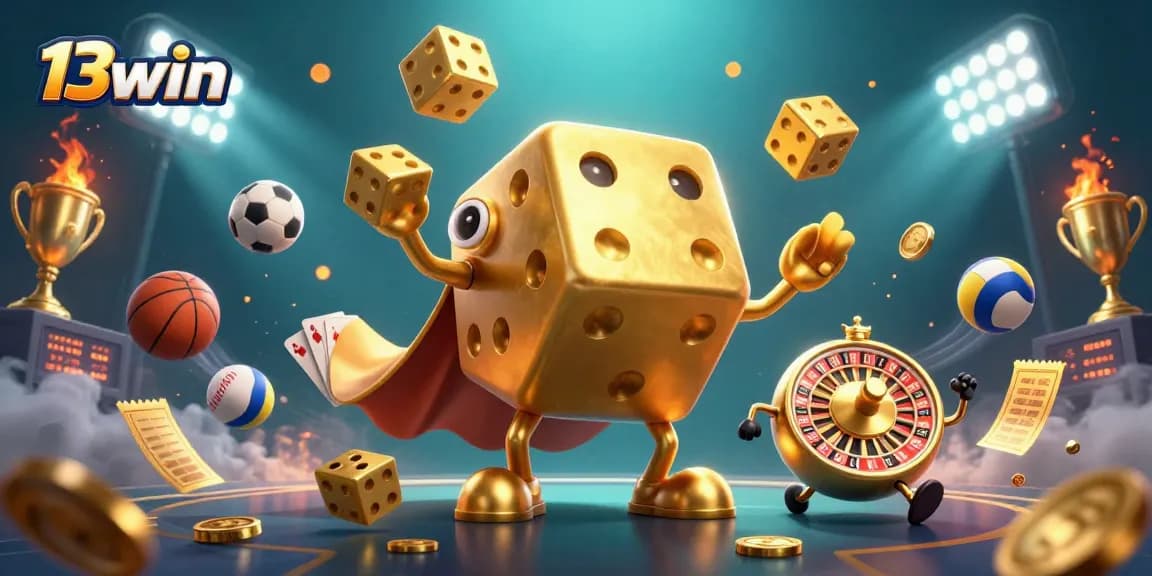 Experience exhilarating wins with 13win's golden dice golem and dynamic sports elements.