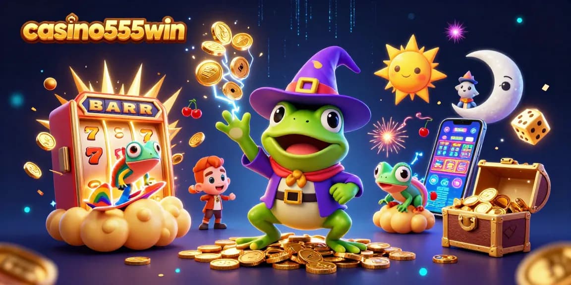 Experience the thrill of casino555win with dynamic golden storms and jackpots amidst vivid characters.