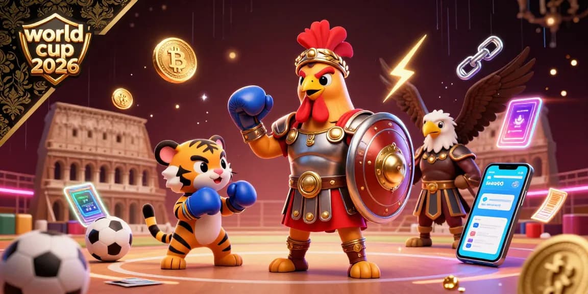Engage in world cup 2026 excitement with a gladiator rooster and dynamic sports betting elements.