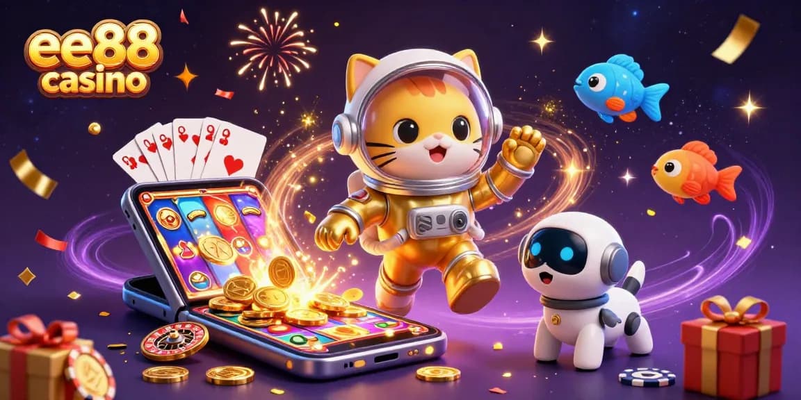 Engage with the exciting world of ee88 casino through vibrant, dynamic illustrations of games and characters.