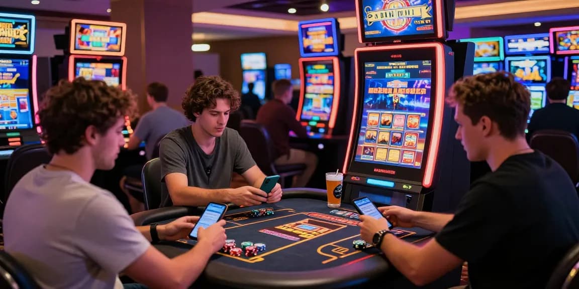 Exciting online casino scene at https://eviz.org.uk showcasing players using credit cards at vibrant gaming tables.