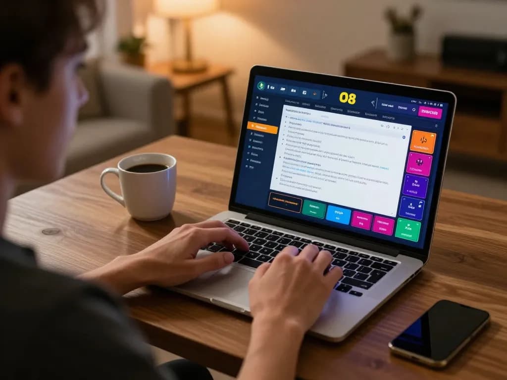 O8 trading online betting setup, with dynamic game interface and cozy ambiance.