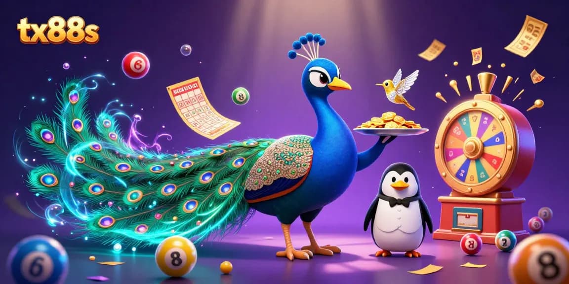 Experience winning excitement with tx88s in this vibrant gaming scene featuring colorful lottery balls.