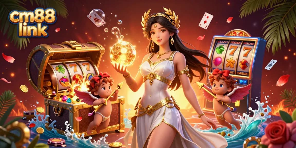 Spin the reels with cm88 link in this vibrant casino scene featuring splendid characters and rich details.