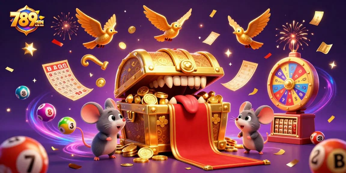 Bet on exciting wins at 789WIN with colorful lottery balls and vibrant casino elements.