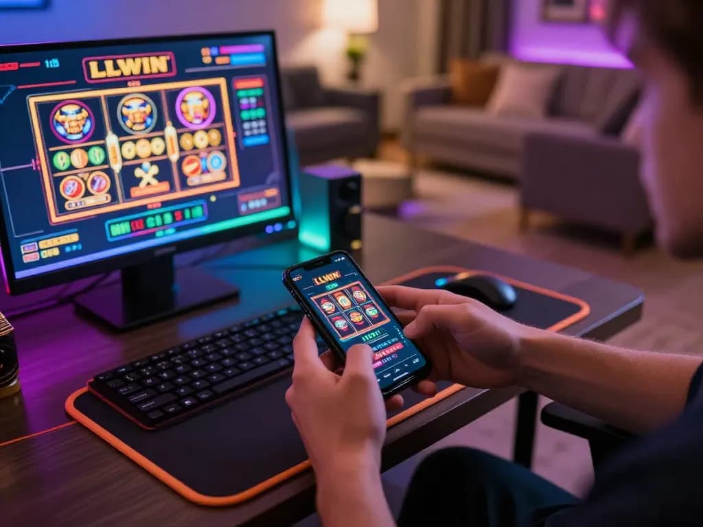 Experience the excitement of online gaming with the LLWIN app on a stylish smartphone.