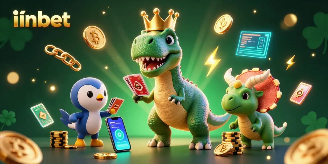 Engage with inbet's thrilling gaming experience featuring a T-Rex and vibrant 3D elements.