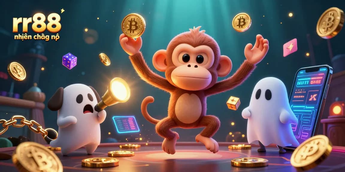 Experience the thrilling adventures of rr88 hiện đang mở in a dynamic casino scene with crypto elements.