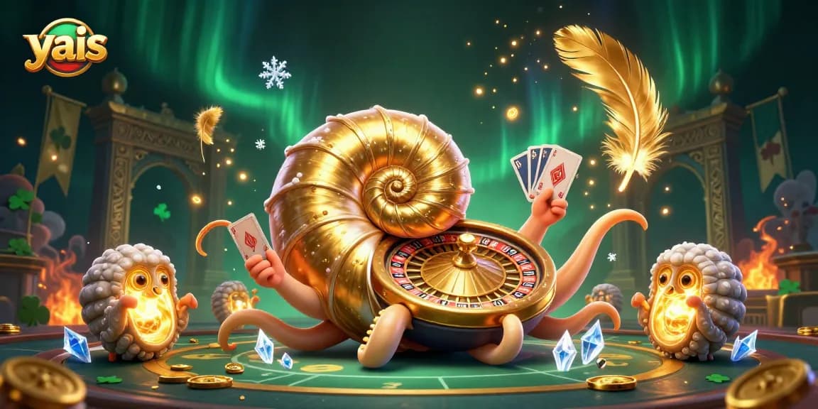Experience thrilling gameplay at yais' casino with giant nautilus and stunning golden visuals.