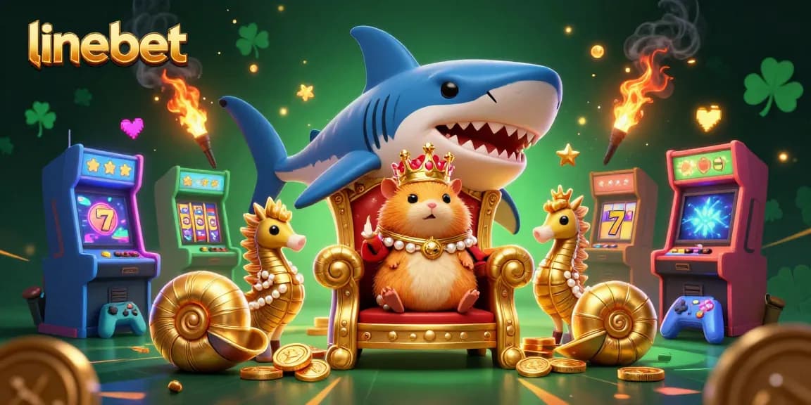 Experience the exciting linebet world with vibrant casino elements and a royal golden hamster king
