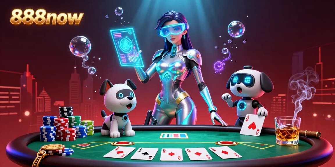 Experience thrilling gaming action with 888now in this vibrant, immersive casino environment.