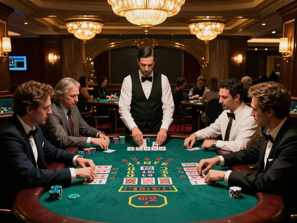 Experience high-stakes blackjack at gk88 casino, showcasing intense gameplay and luxurious atmosphere