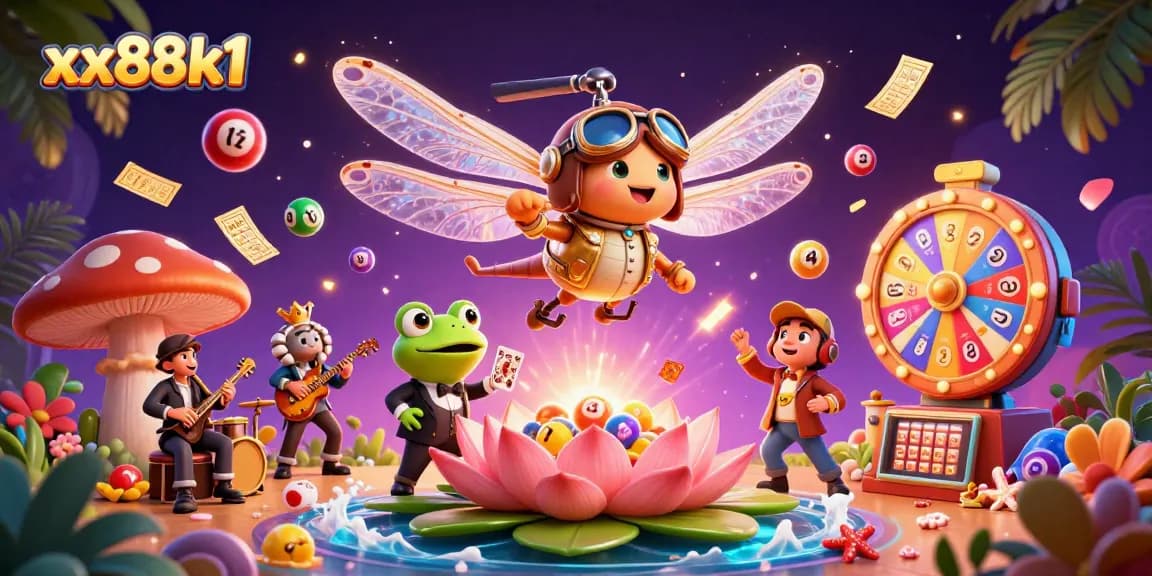 Experience thrilling games at xx88k1 with a vibrant casino scene featuring animated characters and dynamic gaming elements.