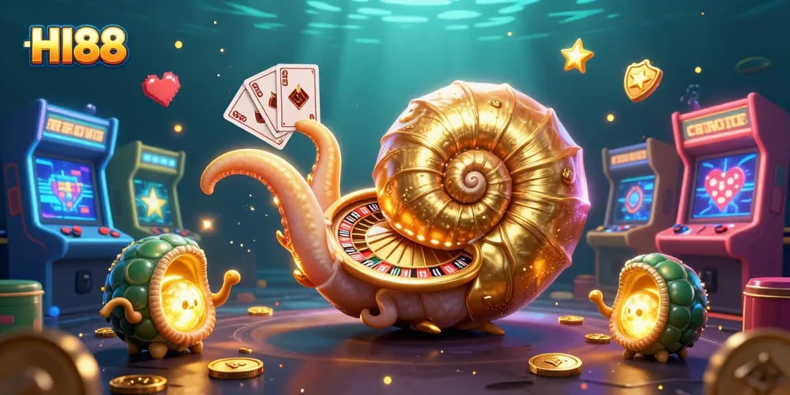 Experience the thrill at HI88 with an ancient nautilus roulette and glowing game elements.
