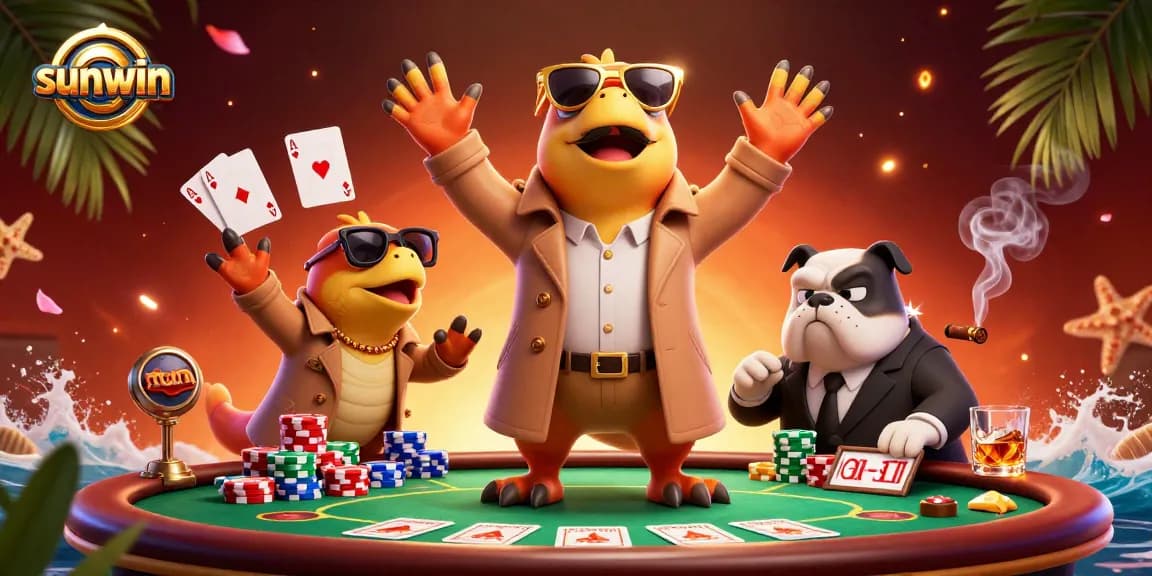 Experience exciting gameplay with sunwin at a vibrant VIP casino lounge surrounded by poker action.