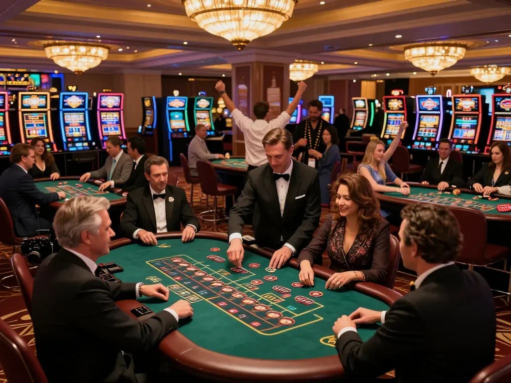 Experience the thrill of fabet1 as players engage in dynamic casino games on an upscale gaming floor.