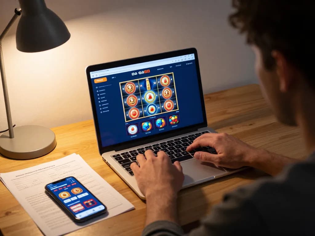 Engaging with da ga88 online casino from a cozy home setup with gaming strategy notes.