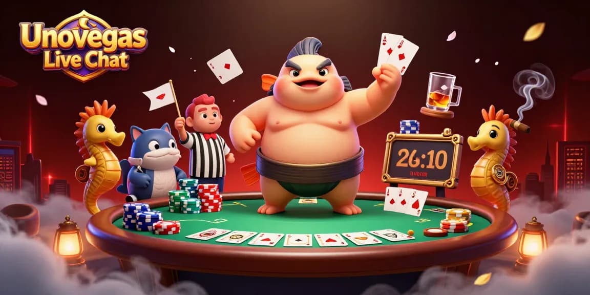 Engage with Unovegas Live Chat for instant support in a vibrant casino scene.