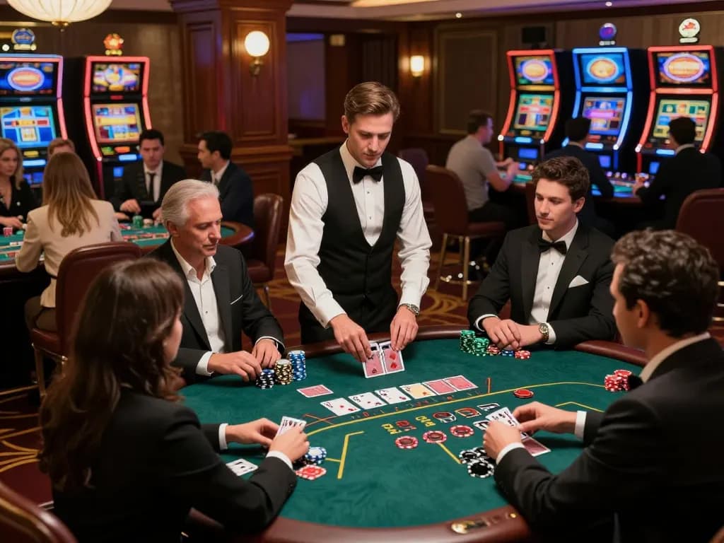 Experience the excitement at Trang chủ SC88, featuring strategic blackjack gameplay in a luxurious casino atmosphere.