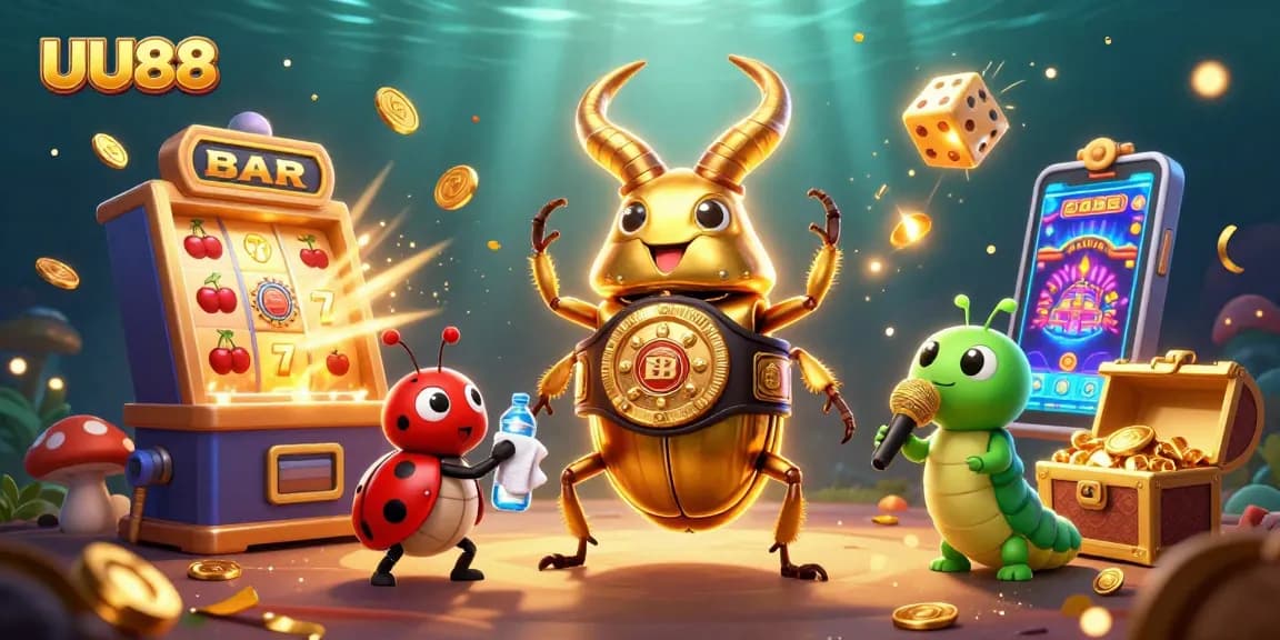Experience exciting wins at UU88 with a trendy 3D illustration of a casino showdown.