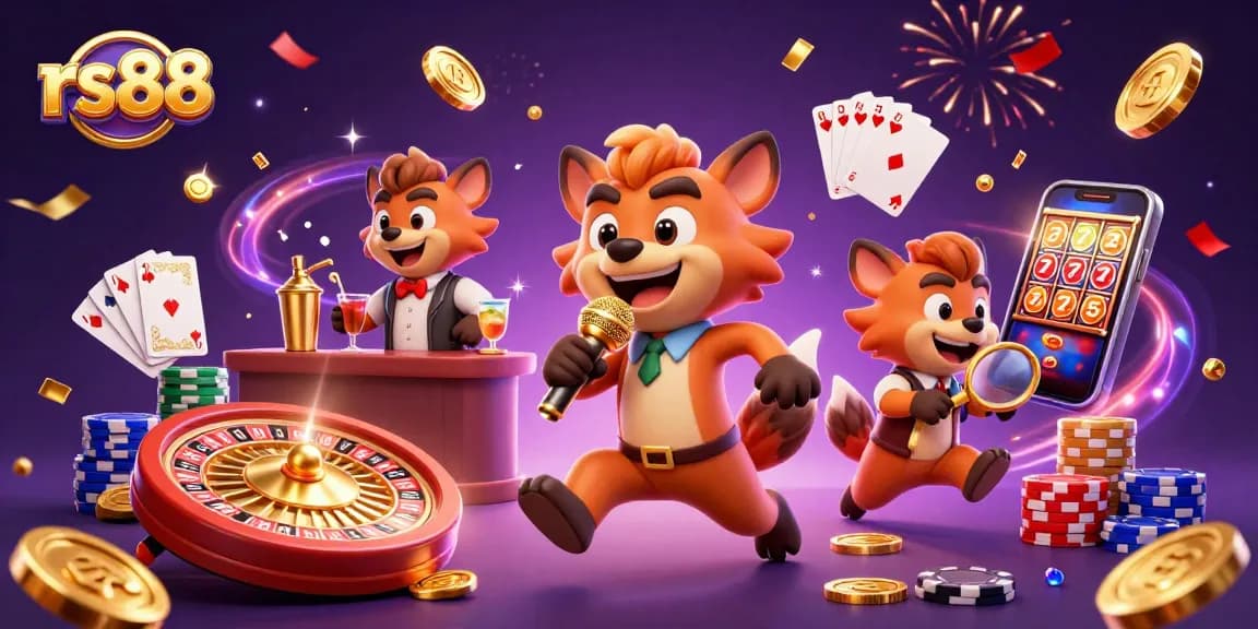 Experience the excitement of rs88 with vibrant 3D casino hyenas mixing drinks, telling jokes, and illuminating the night.