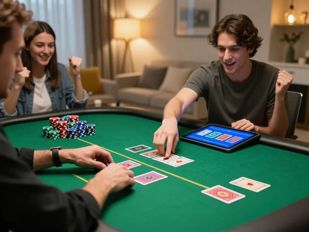 x88 player placing bets in a vibrant online poker match at home with engaging atmosphere.