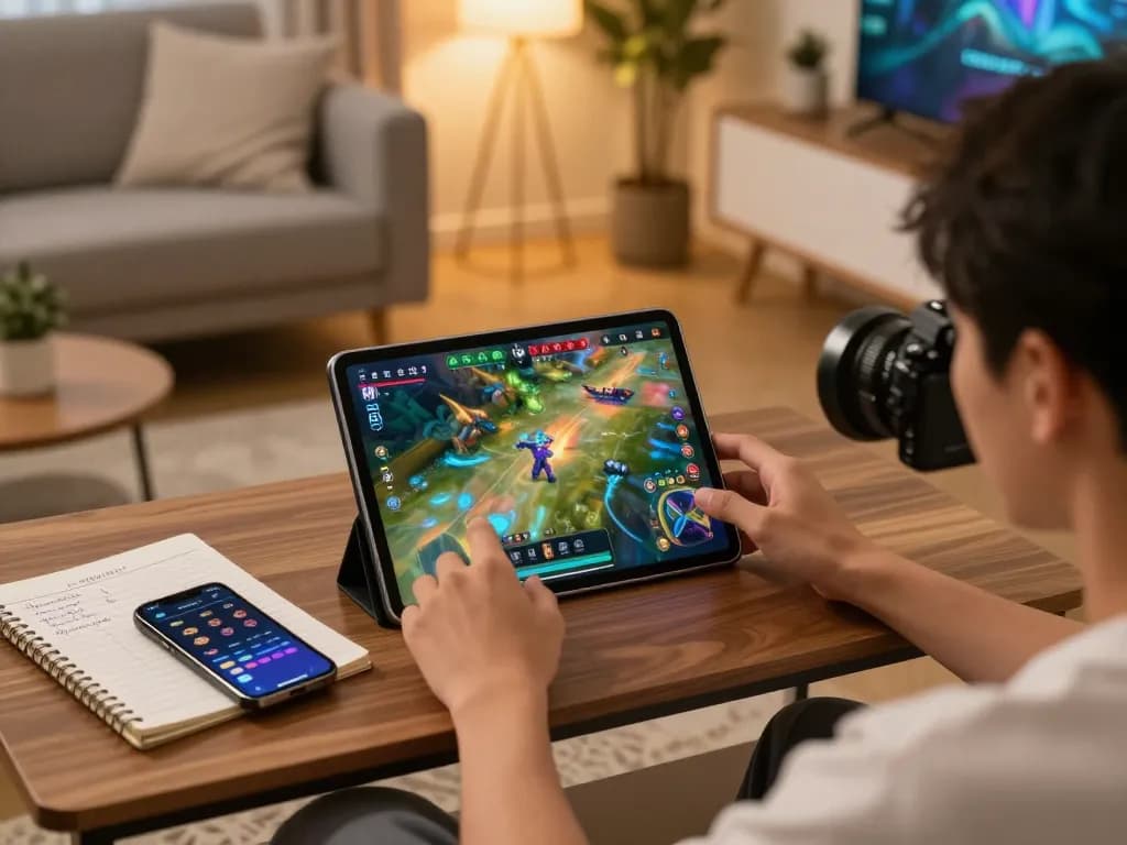 KAYA88 user enjoying online betting on a tablet in a modern living room.