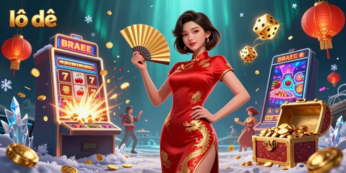 Engage with the thrilling lô đề atmosphere through a vibrant 3D casino scene bursting with excitement.