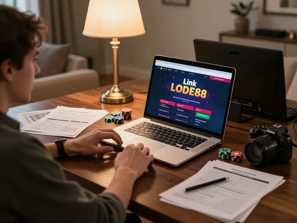 Engaging in online gambling using the Link LODE88 casino platform from a cozy home setup